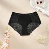 culotte de luxe en dentelle à motif floral, taille haute, sans coutures, respirante